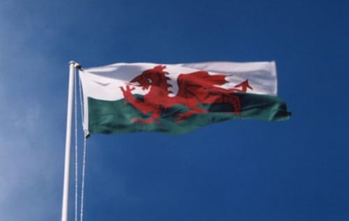 La bandera de Gales y su dragón