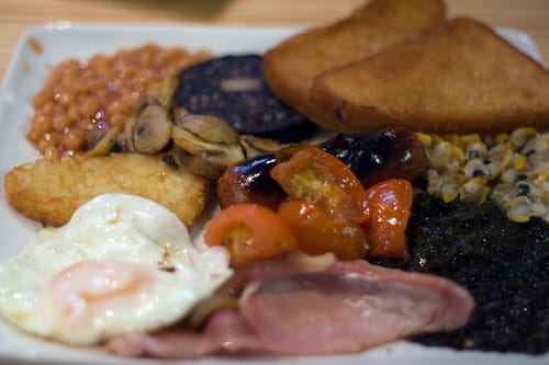 Full welsh breakfast, desayuno en Gales